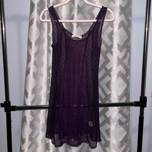 Vintage Purple Mesh Slip Dress